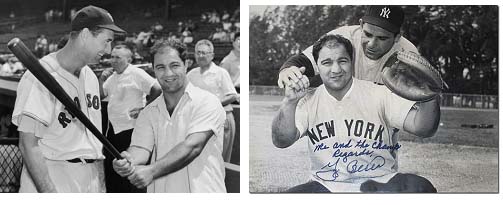 Rocky Marciano with ted Williams and Yogi Berra
