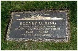 Rodney King buried at Forest lawn Memorial Park in Los Angeles California