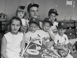 Roger Maris with his 6 children