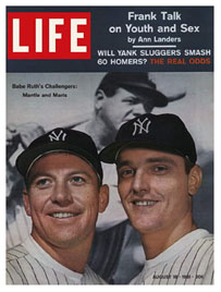 Roger Maris with Mickey Mantle on the cover of LIFE Magazine