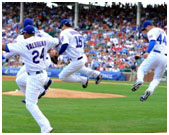 cubs players clicking their heals