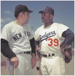 Roy Campanella with Yogi Berra