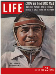 Roy Campanella on the cover of LIFE Magazine after his car crash