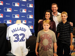 Roy Halladay with his wife and kids