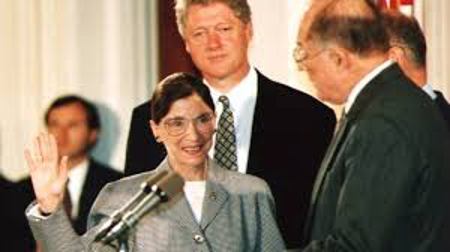 Ruth getting sworn in to the supreme court