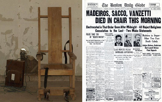 electric chair Sacco & Vanzetti died in