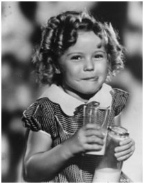 Shirley Temple with curly hair