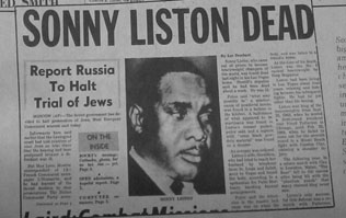 Sonny Liston newspaper report of his death