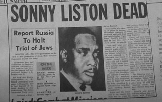 Sonny Liston newspaper report of his death