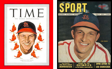 Stan Musial on the cover of TIME and SPORT Magazine