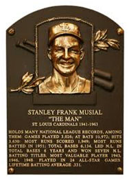 Stan Musial hall of fame plaque