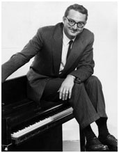 Steve Allen on top of a piano