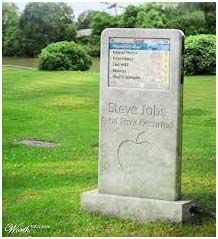 Steve Jobs head stone - looks like an ipod
