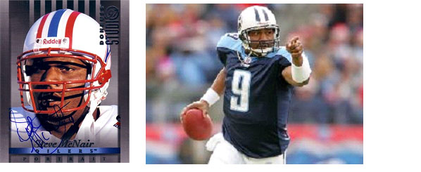 Steve McNair playing for oilers/titans