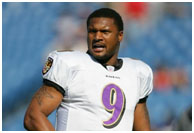 Steve McNair playing for the ravens