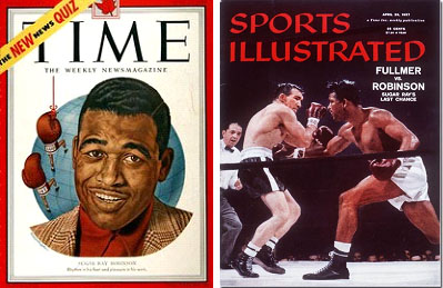 Sugar Ray Robinson on cover of TIME and Sports Illustrated magazines