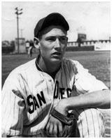 Ted Williams while playing for the Sandiego Padres minor league team