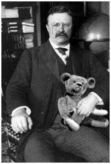 Teddy Roosevelt with a Teddy Bear
