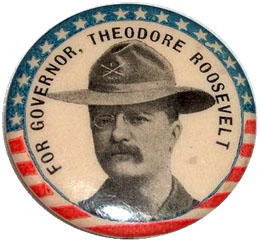 Theodore Roosevelt, Governor campaign pin