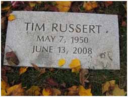 Tim Russert's resting place at Rock Creek Cemetery in Washington, D.C.