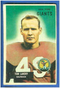 Tom Landry playing for the Giants