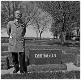 Truman Capote at Clutter family grave