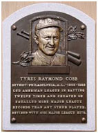 Ty Cobb hall of fame plaque