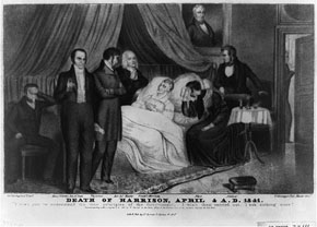 William Henry Harrison death bed