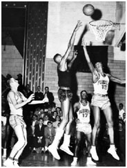 Wilt Chamberlain playing high school basketball