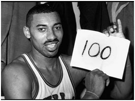 Wilt Chamberlain after he scored 100 points in a game