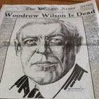 Woodrow Wilson newspaper report of his death