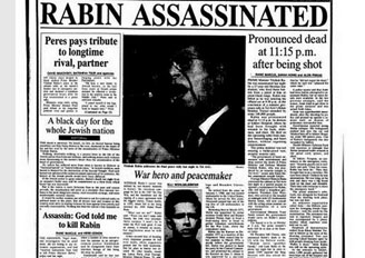 news paper report of Yitzhak Rabin death