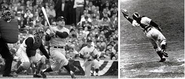 Yogi Berra playing for the Yankees