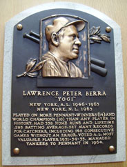 Yogi Berra hall of fame plaque